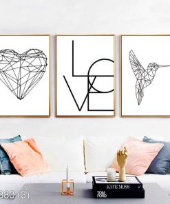 Bộ 3 tranh đen trắng nghệ thuật KTR003803