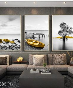 Bộ 3 tranh đơn sắc Tây Âu KTR003861