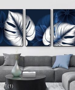 Bộ 3 tranh lá cây nghệ thuật KTR003871