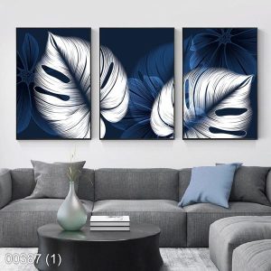 Bộ 3 tranh lá cây nghệ thuật KTR003871