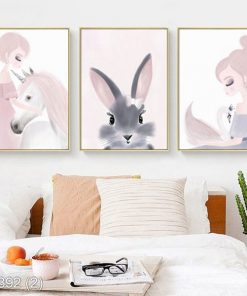 Bộ 3 tranh ngộ nghĩnh phòng bé gái KTR003922