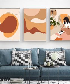 Bộ 3 tranh nghệ thuật trừu tượng KTR004072