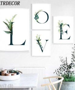 Bộ 4 tranh ghép chữ Love nghệ thuât KTR004173