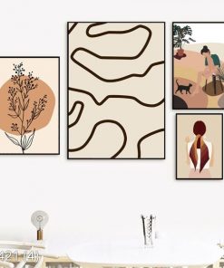 Bộ 4 tranh nghệ thuật trừu tượng KTR004214