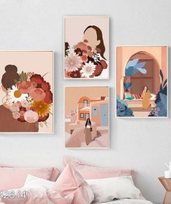 Bộ 4 tranh nghệ thuật cô gái KTR004264