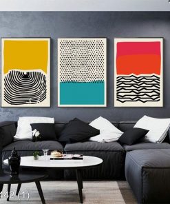Bộ 3 tranh nghệ thuật trừu tượng KTR004421