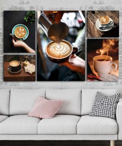 Bộ 5 tranh treo tường trang trí quán cafe TK0502