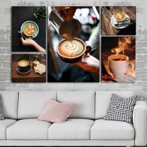 Bộ 5 tranh treo tường trang trí quán cafe TK0502
