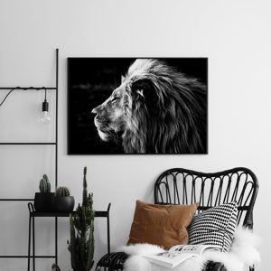 Tranh nghệ thuật đen trắng sư tử DS2909