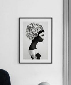 Tranh nghệ thuật đen trắng cô gái DS3207