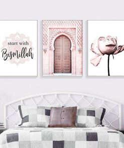 Bộ 3 tranh nghệ thuật tone hồng phấn ALI592