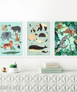 Bộ 3 tranh động vật KTR00044