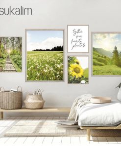 Bộ 5 tranh thiên nhiên trang trí nhà đẹp KTR0522