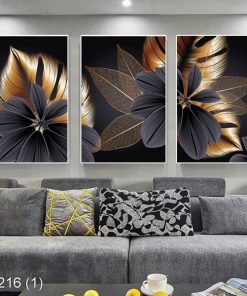 Bộ 3 tranh lá cây nghệ thuật KTR002161