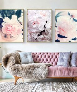 Bộ 3 tranh hoa vintage dịu dàng KTR002301