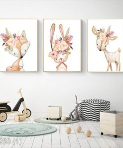 Bộ 3 tranh hươu dễ thương KTR002531