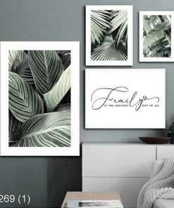 Bộ 4 tranh lá cây nghệ thuạt KTR002691