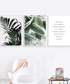 Bộ 3 tranh lá cây vintage KTR002705
