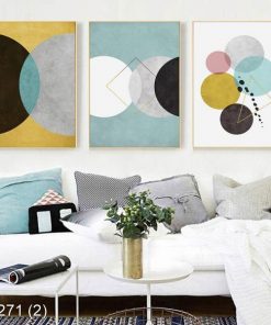Bộ 3 tranh nghệ thuật hình tròn KTR002712