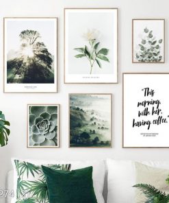 Bộ 6 tranh nghệ thuật xanh lục KTR002742