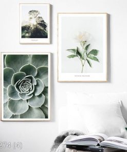 Bộ 3 tranh nghệ thuật tone xanh min KTR002744