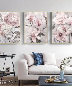 Bộ 3 tranh hoa nghệ thuật KTR002791