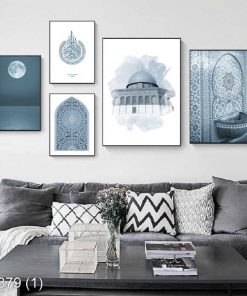 Bộ 5 tranh nghệ thuật đơn sắc trang trí phòng tập Yoga KTR003791