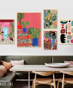 Bộ 5 tranh nghệ thuật đương đại KTR004054