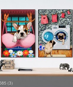 Bộ 2 tranh thú cưng ngộ nghĩnh KTR006853