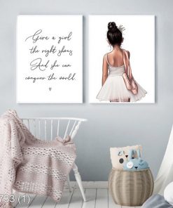 Bộ 2 tranh độc đáo trang trí phòng bé gái KTR007331