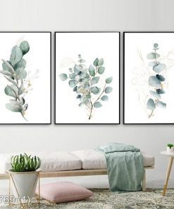 Bộ 3 tranh lá cây bạch đàn KTR007691