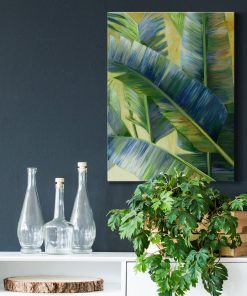 Tranh decor lá cây xanh mát WF163