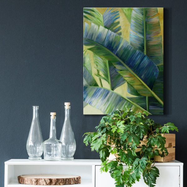 Tranh decor lá cây xanh mát WF163
