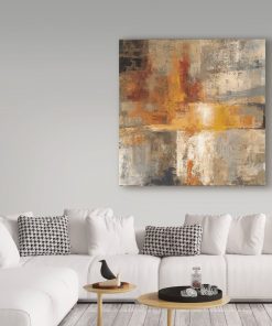 Tranh đơn trừu tượng tone vàng nâu trang trí phòng khách sạn WF256