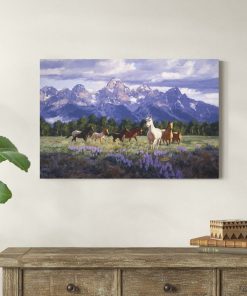 Tranh đàn ngựa trên thung lũng tuyệt đẹp WF370