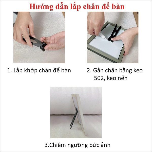 Chân chống khung ảnh, khung tranh để bàn 7 Hướng dẫn chi tiết các lắp chân chống vào khung ảnh