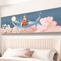 Tranh cô gái và cá voi nghệ thuật OP27384455