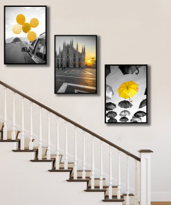 Bộ 3 tranh phá cách trang trí cầu thang PTR03016