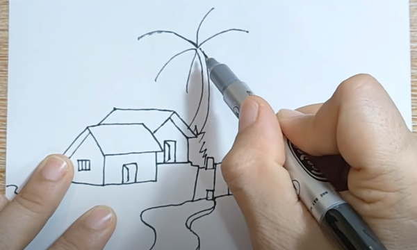 Mẹo vẽ tranh phong cảnh quê hương cực kì dễ dàng cho người mới bắt đầu. 11 hình ảnh thân dừa
