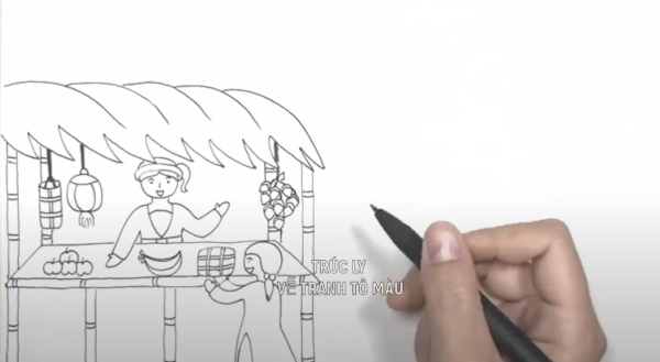 Thử học các cách vẽ tranh đi chợ ngày tết vô cùng đơn giản dành cho các bạn học sinh. 7 hình ảnh người mua hàng