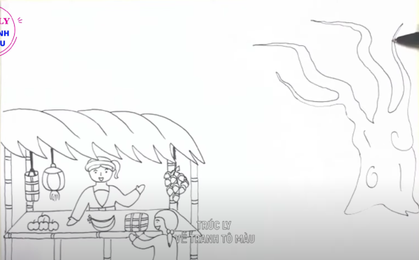 Thử học các cách vẽ tranh đi chợ ngày tết vô cùng đơn giản dành cho các bạn học sinh. 8 hình ảnh cây cổ thụ