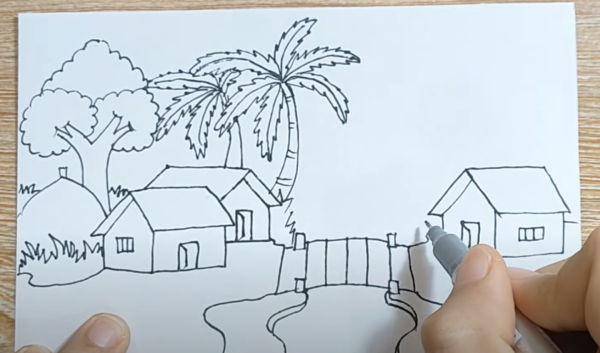 Mẹo vẽ tranh phong cảnh quê hương cực kì dễ dàng cho người mới bắt đầu. 15 hình ảnh tán cây