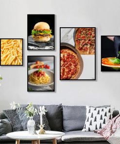 Bộ 5 tranh đồ ăn trang trí quán ăn PTR0503