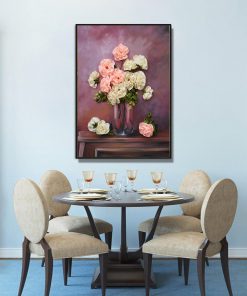Tranh bình hoa tĩnh vật trang trí bàn ăn PTR0130