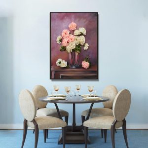 Tranh bình hoa tĩnh vật trang trí bàn ăn PTR0130