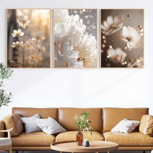 Tranh hoa cánh bướm trắng PTR0320