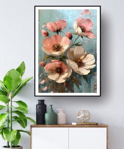 Tranh hoa cánh bướm xinh đẹp trang trí tủ giầy PTR0137