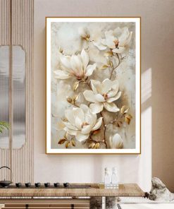 Tranh hoa ngọc lan trang trí phòng khách PTR0138