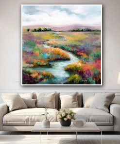 Tranh in sơn dầu phong cảnh dòng sông PTR0157