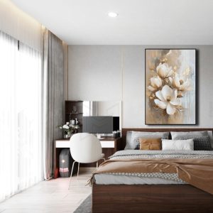 Tranh in sơn dầu hoa ngọc lan PTR0159